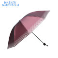 China Wholesale Soem-im Freien großer Shangyu-Regenschirm-Silber-Druck-Markt Bester Preis 170T Pongee Sun-tragbarer 3 faltender Regenschirm